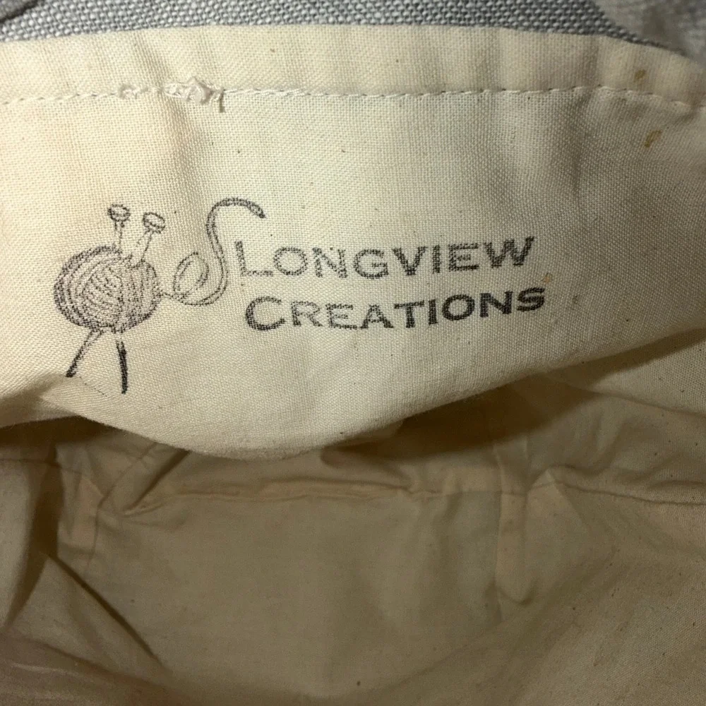 Longview Creations Project Bag Small Navy Deer Forest Animals Knit Crochet